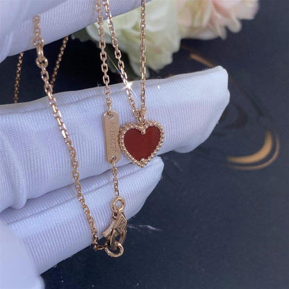 [⭐moonlume]SWEET CLOVER CARNELIAN HEART NECKLACE