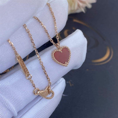[⭐moonlume]SWEET CLOVER CARNELIAN HEART NECKLACE