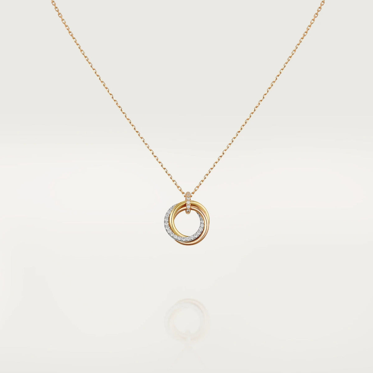[⭐moonlume]TRINITY NECKLACE SILVER GOLD PINK GOLD DIAMONDS