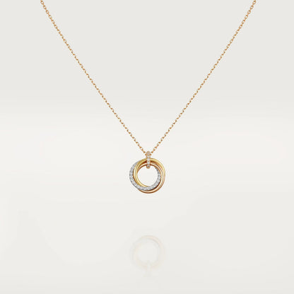 [⭐moonlume]TRINITY NECKLACE SILVER GOLD PINK GOLD DIAMONDS