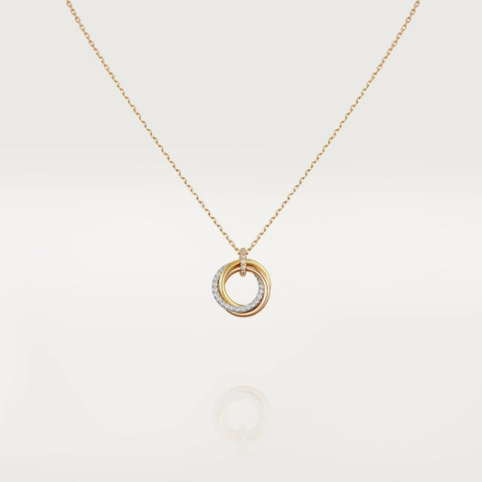 [⭐moonlume]TRINITY NECKLACE SILVER GOLD PINK GOLD DIAMONDS