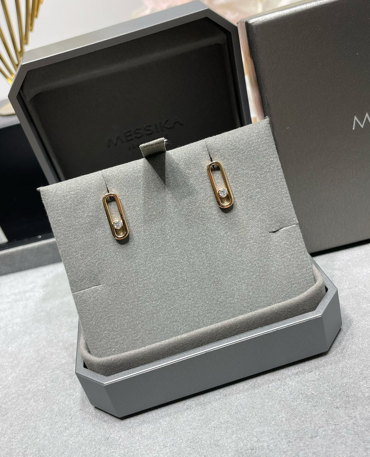 [⭐moonlume]MOVE UNO SMALL 1 DIAMOND EARRINGS
