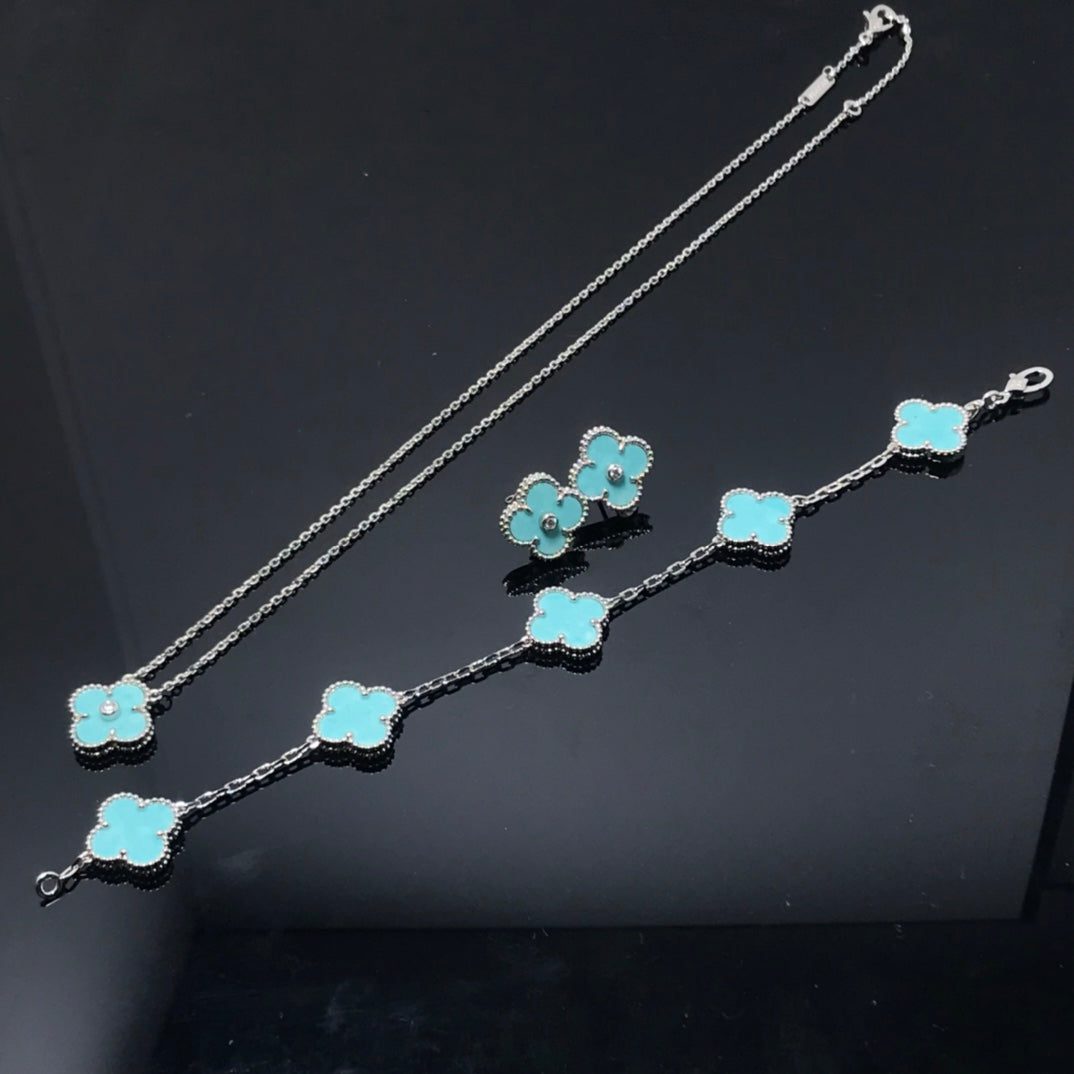 [⭐moonlume]CLOVER 1 DIAMOND BLUE SKY SILVER EARRINGS