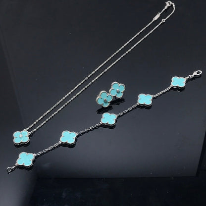 [⭐moonlume]CLOVER 1 DIAMOND BLUE SKY SILVER EARRINGS