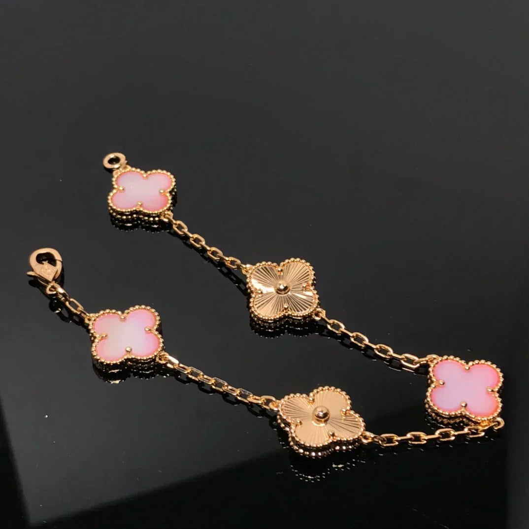 [⭐moonlume] CLOVER 5 MOTIFS  PINK MOP BRACELET COLLECTION