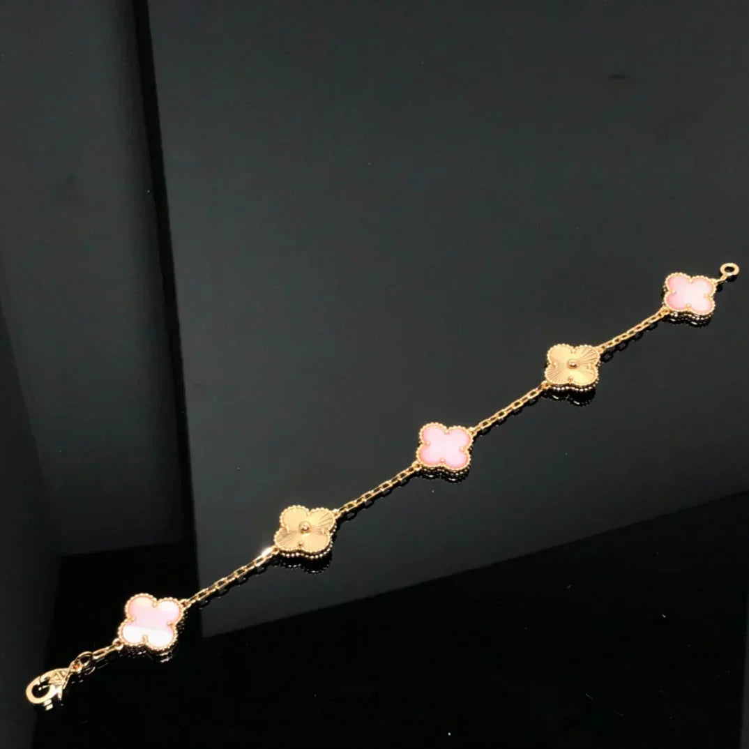 [⭐moonlume] CLOVER 5 MOTIFS  PINK MOP BRACELET COLLECTION