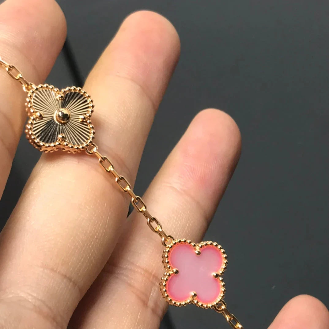 [⭐moonlume] CLOVER 5 MOTIFS  PINK MOP BRACELET COLLECTION