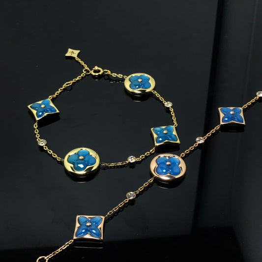 [⭐moonlume]STAR AND SUN 4 MOTIF BLUE BRACELET