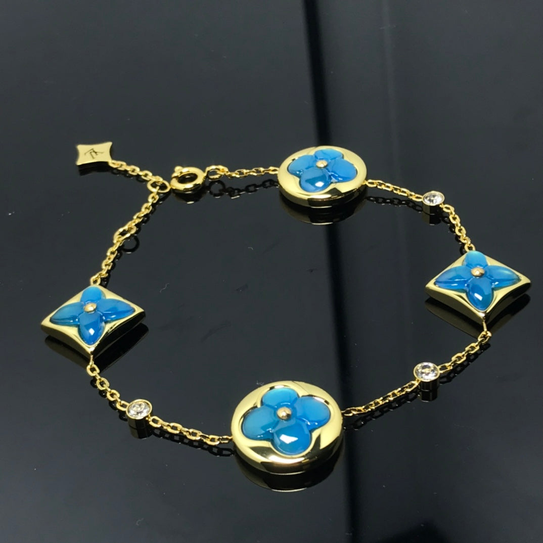 [⭐moonlume]STAR AND SUN 4 MOTIF BLUE BRACELET