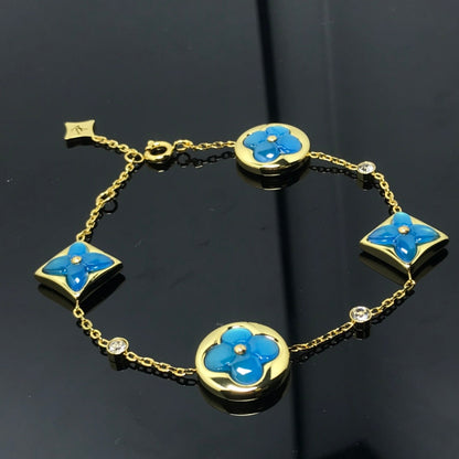 [⭐moonlume]STAR AND SUN 4 MOTIF BLUE BRACELET