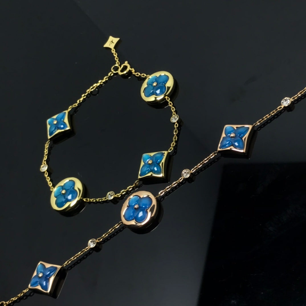 [⭐moonlume]STAR AND SUN 4 MOTIF BLUE BRACELET