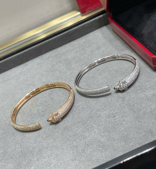 [⭐moonlume]PANTHERE FULL DIAMOND OPEN BRACELET
