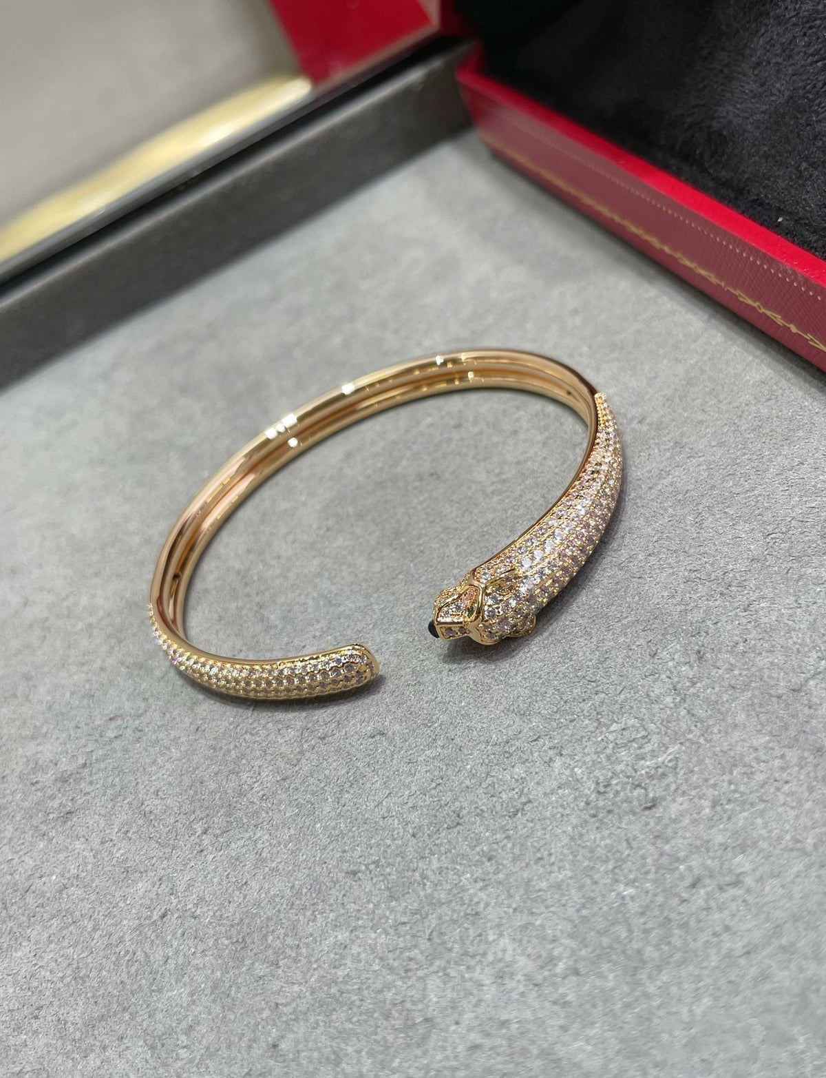 [⭐moonlume]PANTHERE FULL DIAMOND OPEN BRACELET