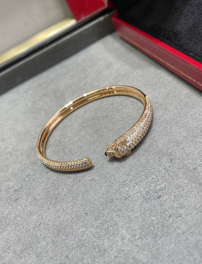 [⭐moonlume]PANTHERE FULL DIAMOND OPEN BRACELET