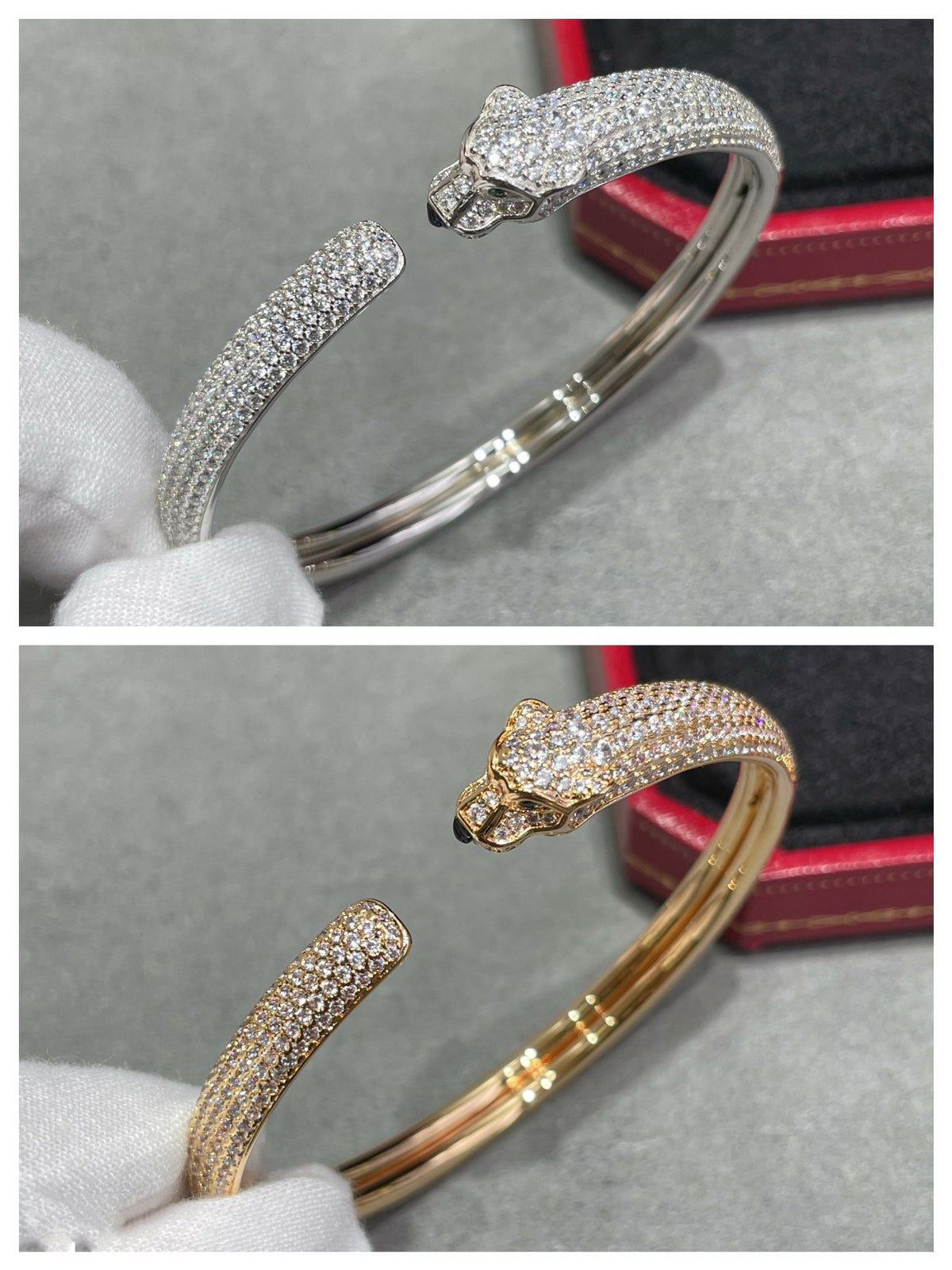 [⭐moonlume]PANTHERE FULL DIAMOND OPEN BRACELET