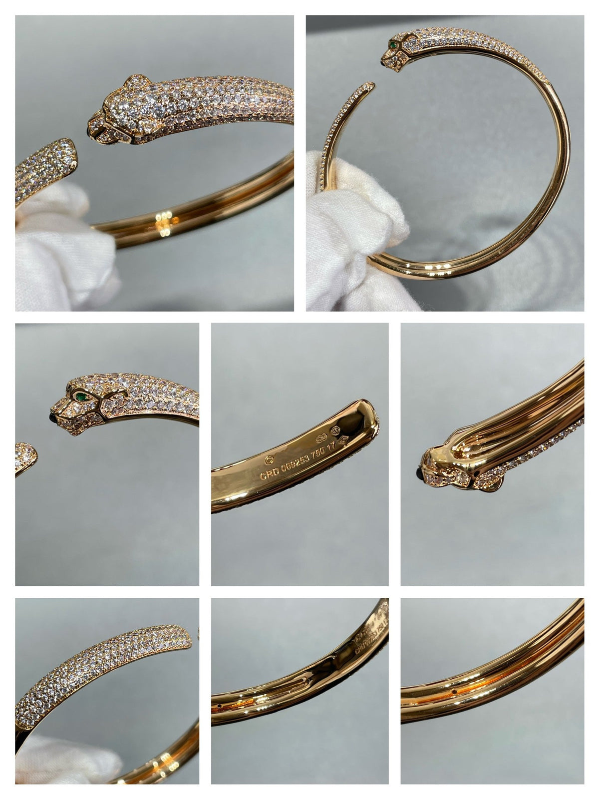 [⭐moonlume]PANTHERE FULL DIAMOND OPEN BRACELET