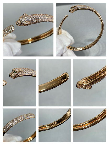 [⭐moonlume]PANTHERE FULL DIAMOND OPEN BRACELET