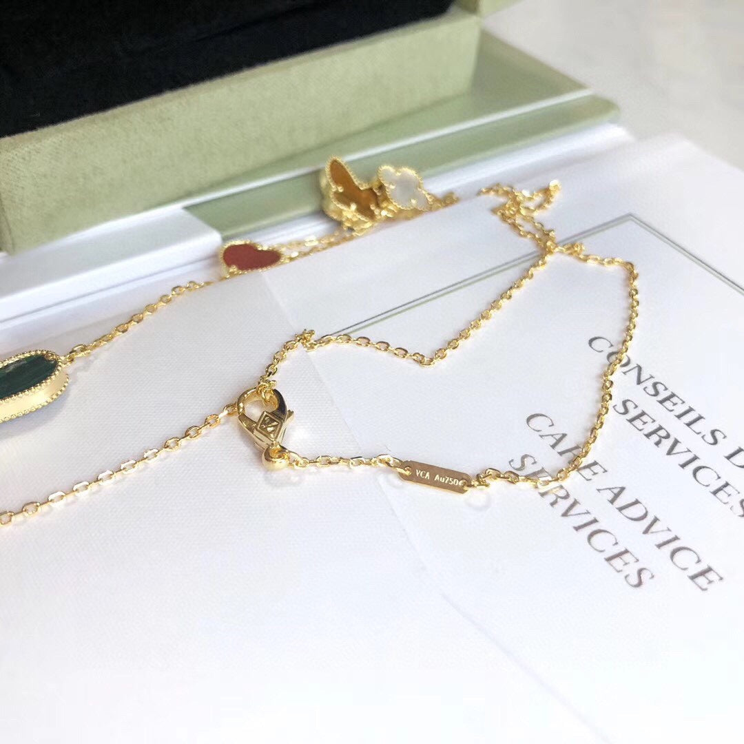 [⭐moonlume]LUCKY SPRING 4 MOTIFS ROSE GOLD NECKLACE