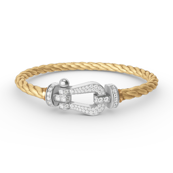 [⭐moonlume]FORCE LARGE HORSESHOE FULL DIAMOND BRACELET SILVER
