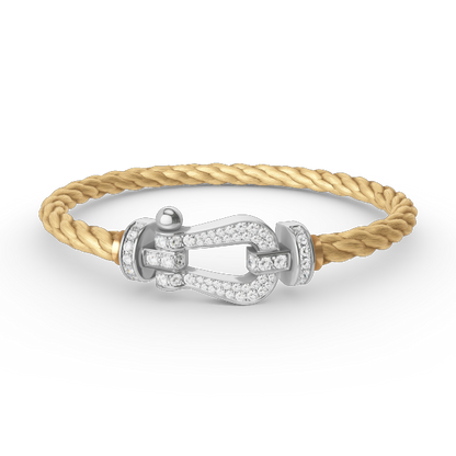 [⭐moonlume]FORCE LARGE HORSESHOE FULL DIAMOND BRACELET SILVER