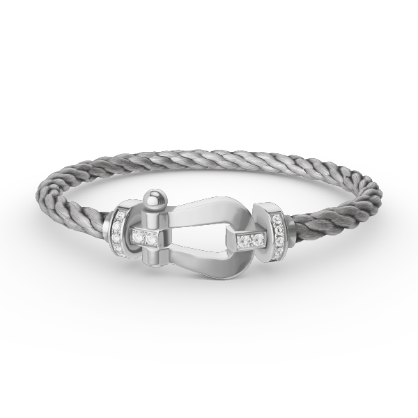 [⭐moonlume]FORCE LARGE HORSESHOE HALF DIAMOND BRACELET SILVER