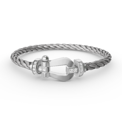[⭐moonlume]FORCE LARGE HORSESHOE HALF DIAMOND BRACELET SILVER