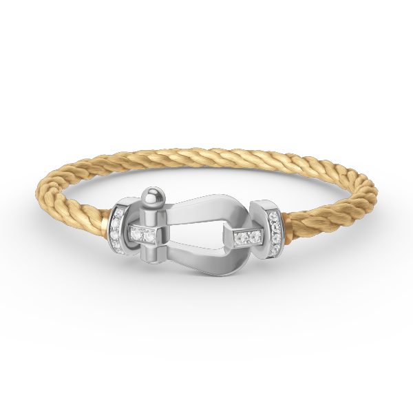 [⭐moonlume]FORCE LARGE HORSESHOE HALF DIAMOND BRACELET SILVER