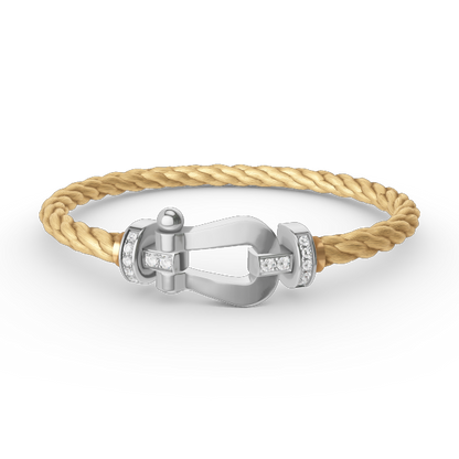 [⭐moonlume]FORCE LARGE HORSESHOE HALF DIAMOND BRACELET SILVER