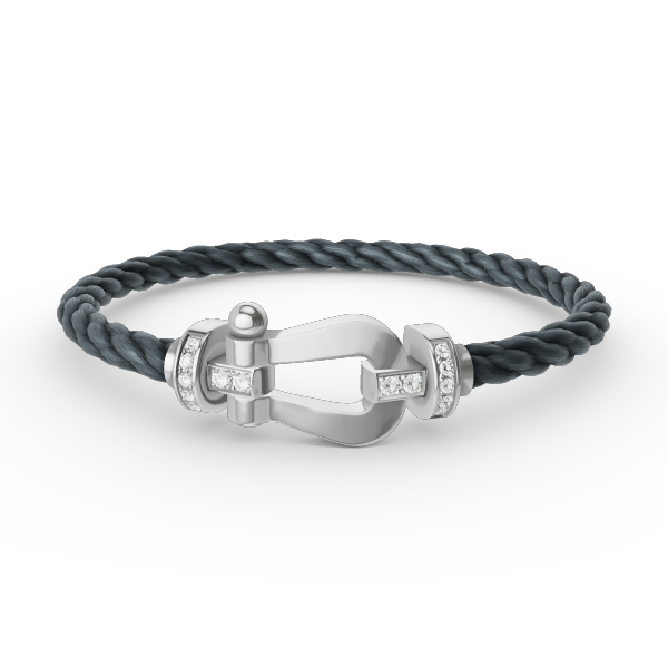 [⭐moonlume]FORCE LARGE HORSESHOE HALF DIAMOND BRACELET SILVER