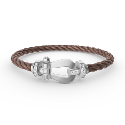 [⭐moonlume]FORCE LARGE HORSESHOE HALF DIAMOND BRACELET SILVER