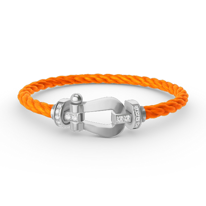 [⭐moonlume]FORCE LARGE HORSESHOE HALF DIAMOND BRACELET SILVER