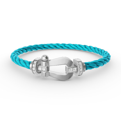 [⭐moonlume]FORCE LARGE HORSESHOE HALF DIAMOND BRACELET SILVER
