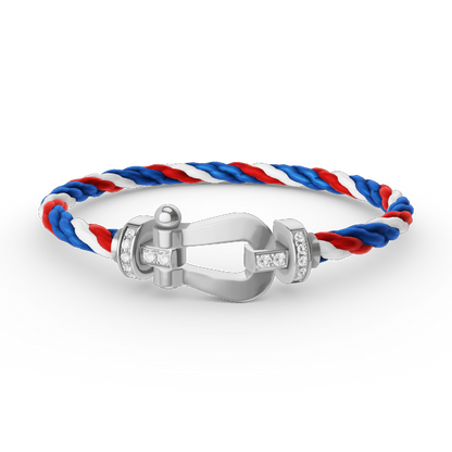 [⭐moonlume]FORCE LARGE HORSESHOE HALF DIAMOND BRACELET SILVER