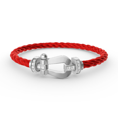 [⭐moonlume]FORCE LARGE HORSESHOE HALF DIAMOND BRACELET SILVER