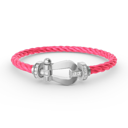 [⭐moonlume]FORCE LARGE HORSESHOE HALF DIAMOND BRACELET SILVER