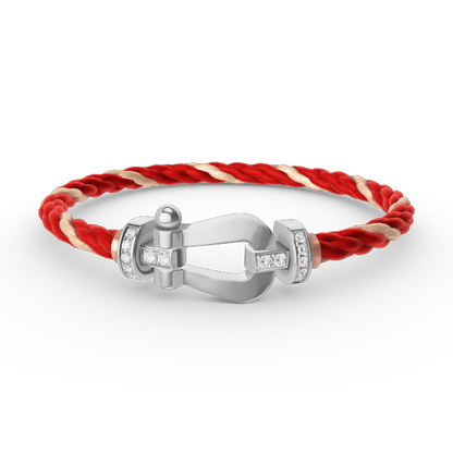 [⭐moonlume]FORCE LARGE HORSESHOE HALF DIAMOND BRACELET SILVER