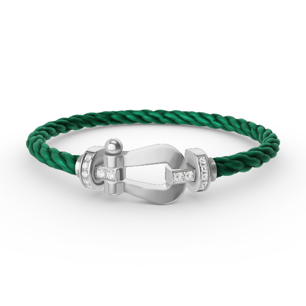 [⭐moonlume]FORCE LARGE HORSESHOE HALF DIAMOND BRACELET SILVER