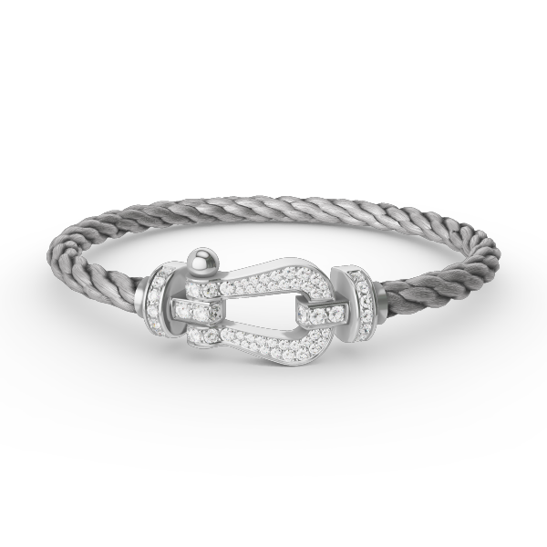 [⭐moonlume]FORCE LARGE HORSESHOE FULL DIAMOND BRACELET SILVER