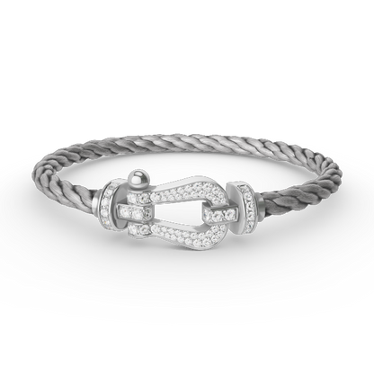 [⭐moonlume]FORCE LARGE HORSESHOE FULL DIAMOND BRACELET SILVER