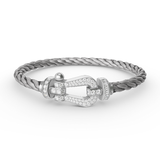 [⭐moonlume]FORCE LARGE HORSESHOE FULL DIAMOND BRACELET SILVER