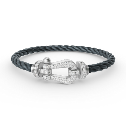 [⭐moonlume]FORCE LARGE HORSESHOE FULL DIAMOND BRACELET SILVER