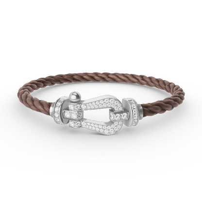 [⭐moonlume]FORCE LARGE HORSESHOE FULL DIAMOND BRACELET SILVER