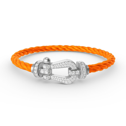 [⭐moonlume]FORCE LARGE HORSESHOE FULL DIAMOND BRACELET SILVER