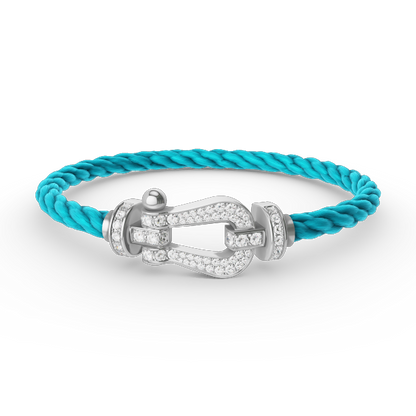[⭐moonlume]FORCE LARGE HORSESHOE FULL DIAMOND BRACELET SILVER