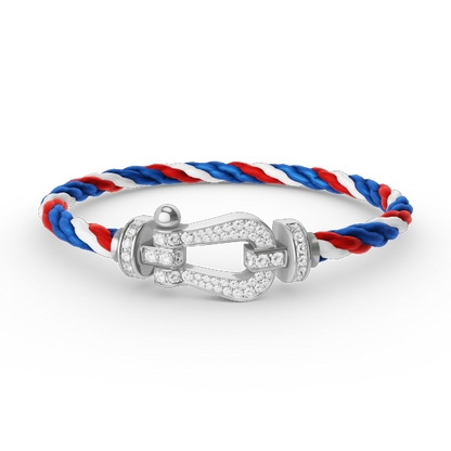 [⭐moonlume]FORCE LARGE HORSESHOE FULL DIAMOND BRACELET SILVER