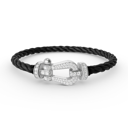 [⭐moonlume]FORCE LARGE HORSESHOE FULL DIAMOND BRACELET SILVER