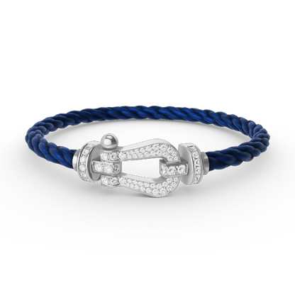 [⭐moonlume]FORCE LARGE HORSESHOE FULL DIAMOND BRACELET SILVER