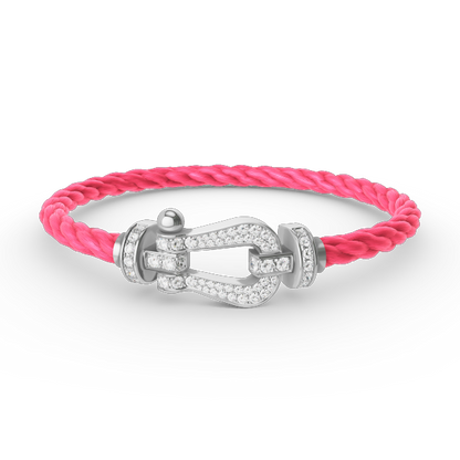 [⭐moonlume]FORCE LARGE HORSESHOE FULL DIAMOND BRACELET SILVER
