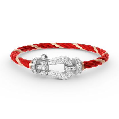 [⭐moonlume]FORCE LARGE HORSESHOE FULL DIAMOND BRACELET SILVER