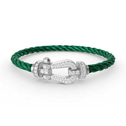 [⭐moonlume]FORCE LARGE HORSESHOE FULL DIAMOND BRACELET SILVER